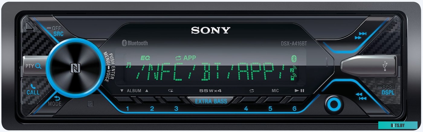 DSX-A416BT Автомагнитола Sony DSX-A416BT 1DIN 4x55Вт v3.0 RDS