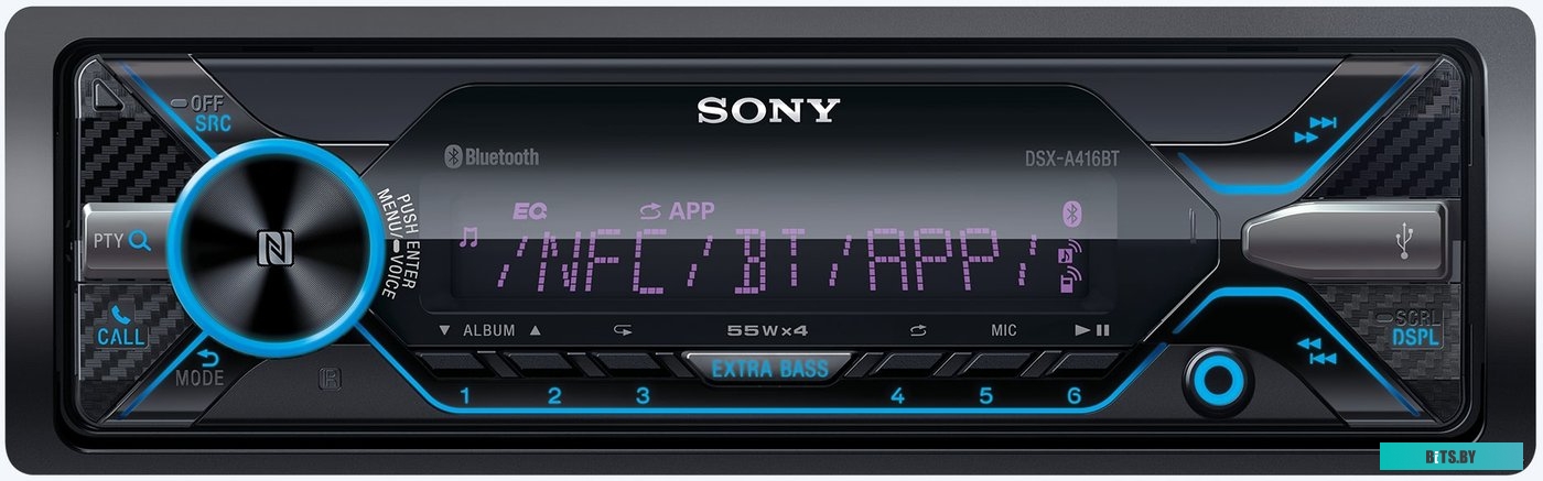 DSX-A416BT Автомагнитола Sony DSX-A416BT 1DIN 4x55Вт v3.0 RDS