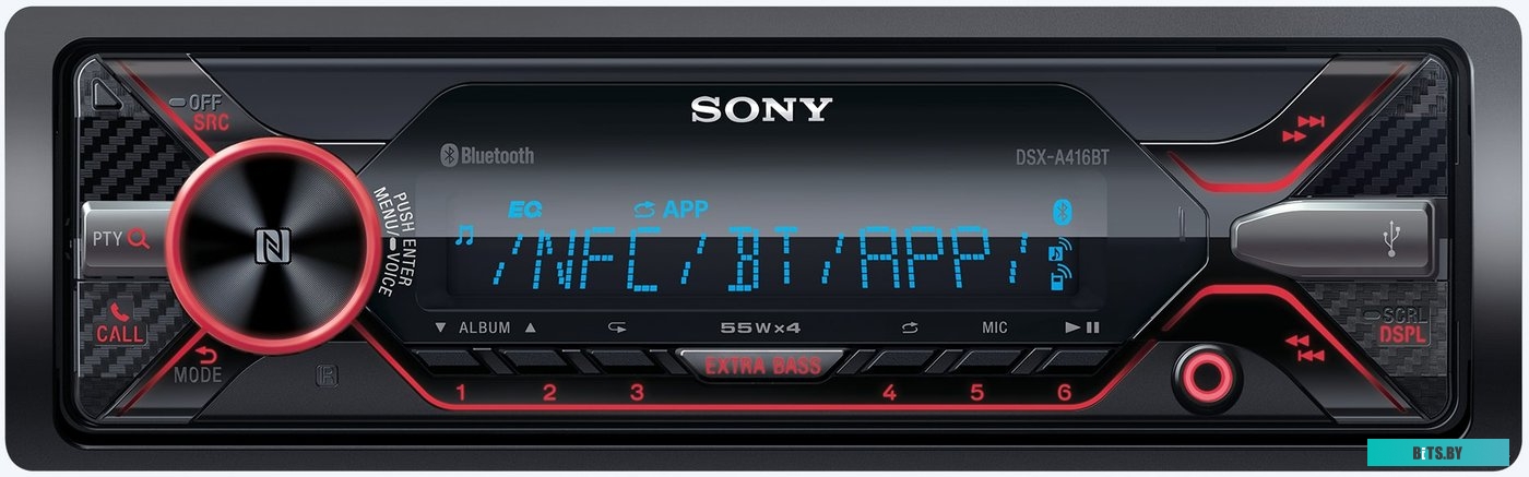 DSX-A416BT Автомагнитола Sony DSX-A416BT 1DIN 4x55Вт v3.0 RDS