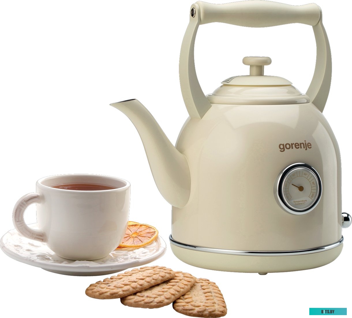 K17CLINGOR Чайник электрический Gorenje K17CLINGOR 1.7л. 2000Вт бежевый (корпус: металл)