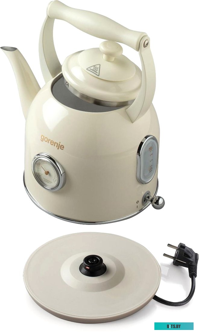 K17CLINGOR Чайник электрический Gorenje K17CLINGOR 1.7л. 2000Вт бежевый (корпус: металл)