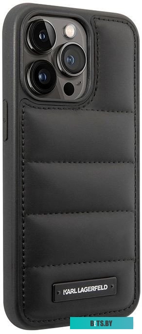KLHCP15LPSQAK CG Mobile Lagerfeld для iPhone 15 Pro PU Quilted Metal logo Hard Black