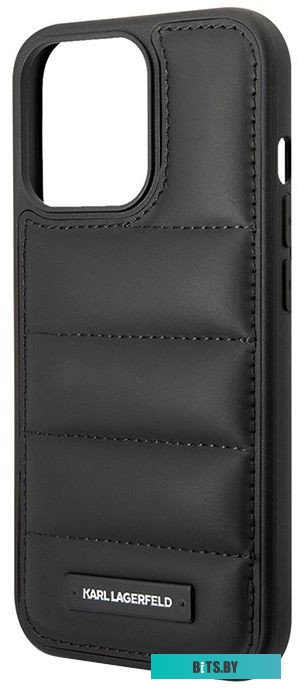 KLHCP15LPSQAK CG Mobile Lagerfeld для iPhone 15 Pro PU Quilted Metal logo Hard Black