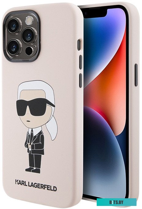 KLHCP15LSNIKBCP CG Mobile Lagerfeld для iPhone 15 Pro Liquid silicone NFT Karl Ikonik Hard Pink