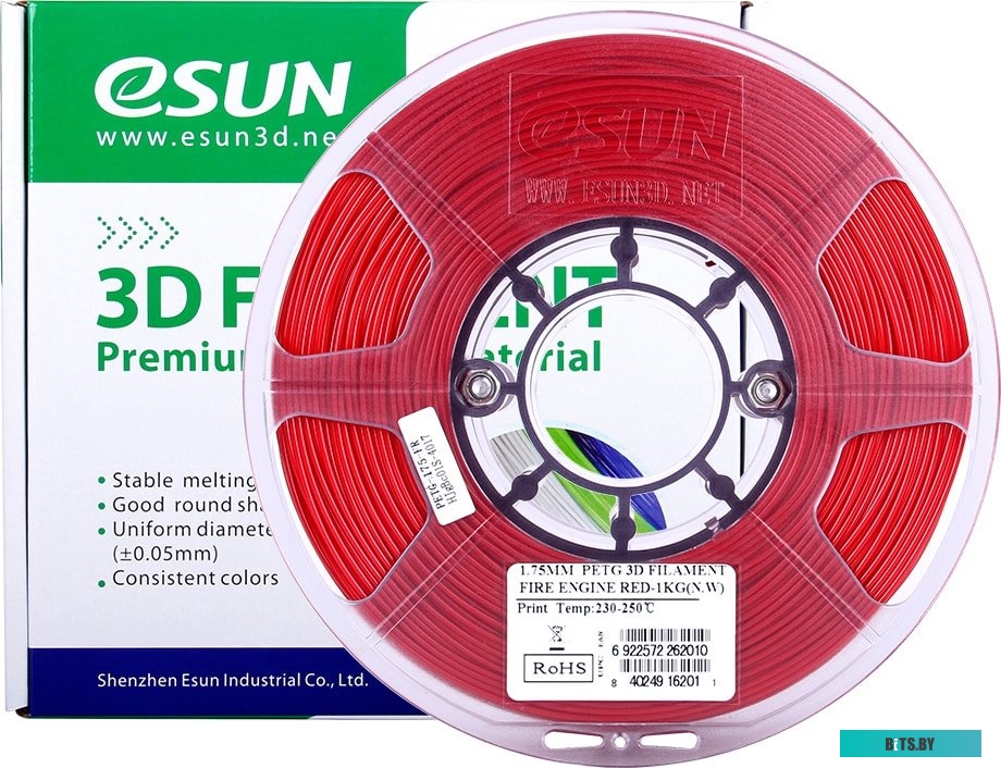 Т0030933 eSUN PET-G 1.75 мм 1000 г (сигнальный красный)