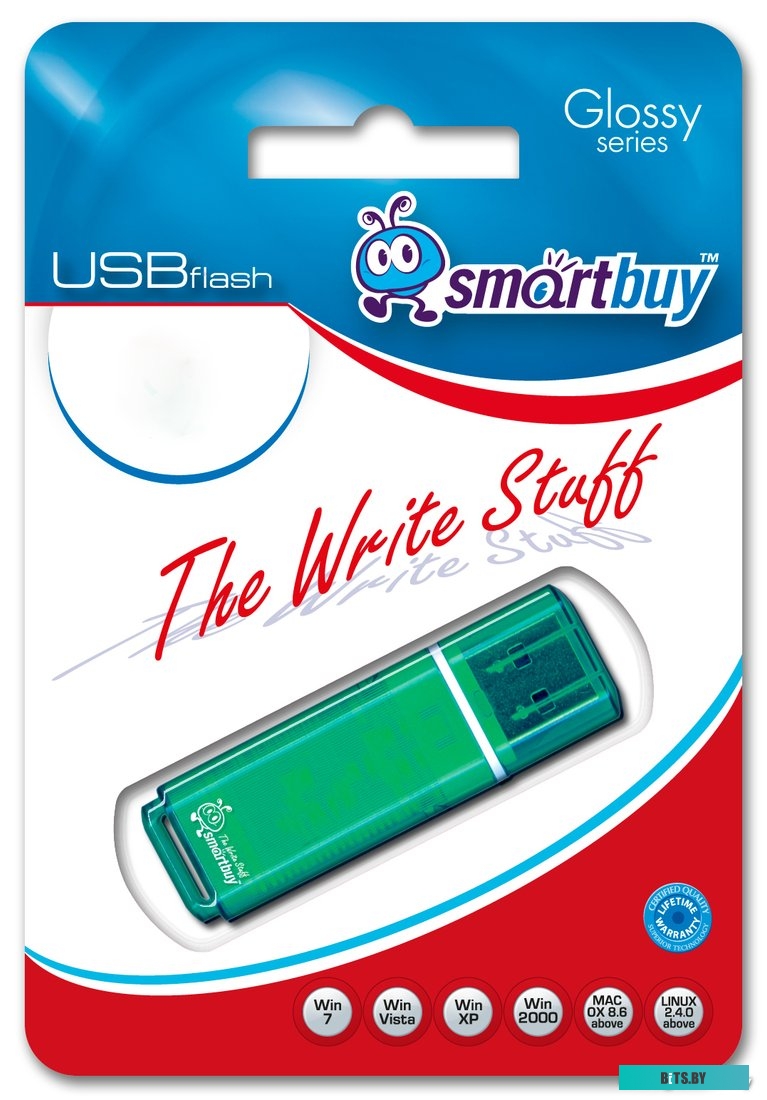 USB накопитель (Флешка) Smart Buy Glossy Green 4GB (SB4GBGS-G)