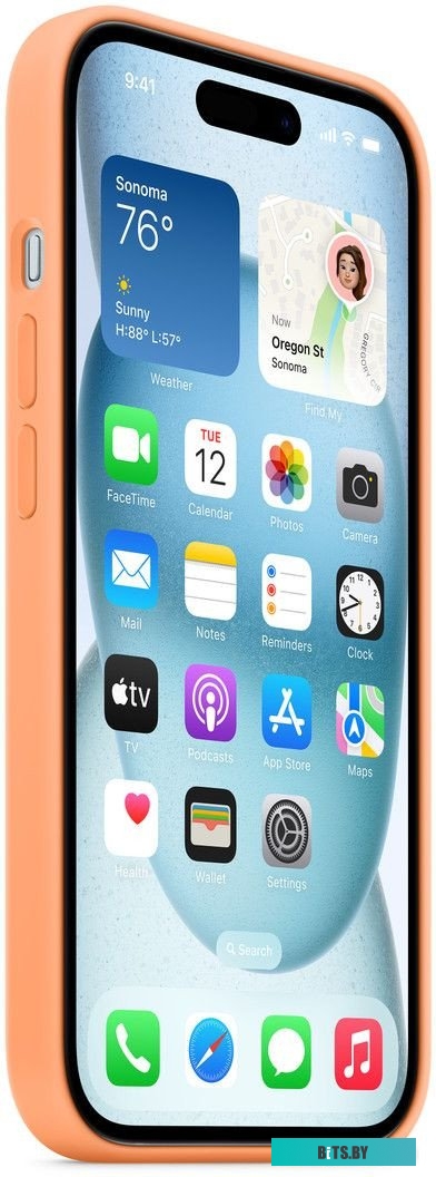 Apple MagSafe Silicone Case для iPhone 15 (апельсиновый сорбет)