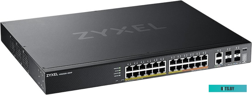 Коммутатор Zyxel XGS2220-30HP-EU0101F (L3) 24x1Гбит/с 2x10Гбит/с 4SFP+ 16PoE+ 8PoE++ 400W управляемый