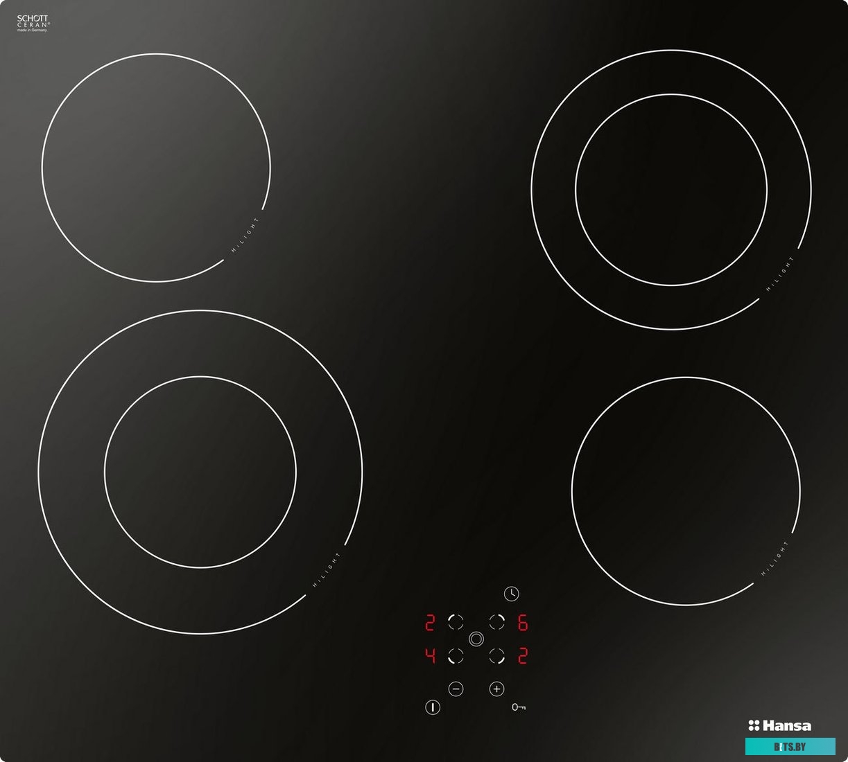 BHC66506 Встраиваемая варочная панель/ Электрическая,  Стеклокерамика, независимая, сенсорное управление, таймер, черная