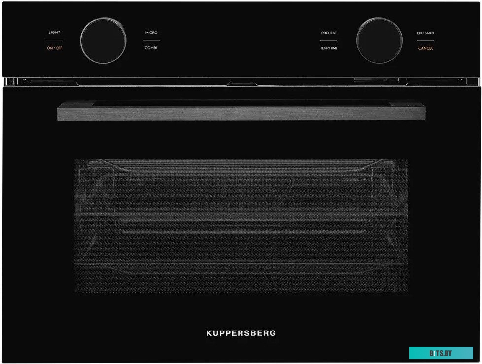 KMW 612 Black Встраиваемый духовой шкаф/ с СВЧ, 45 см, 50л, 12 режимов, гидролизная очистка, черный