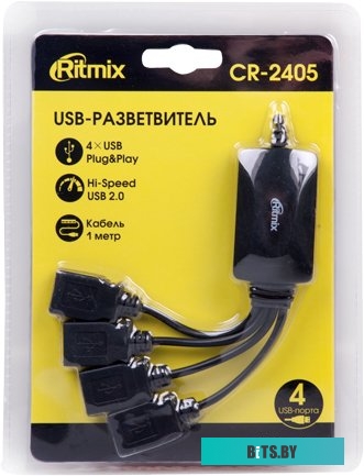 Концентратор USB (Хаб) Ritmix CR-2405 <CR-2405 Black>