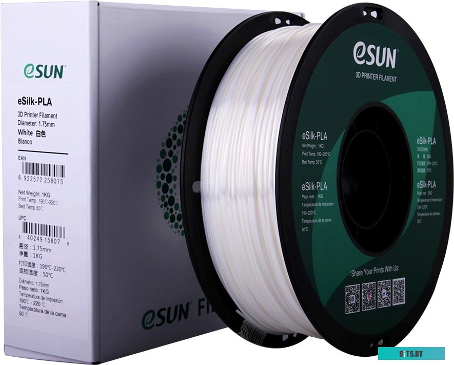 Т0030640 eSUN eSilk PLA 1.75 мм 1000 г (белый)