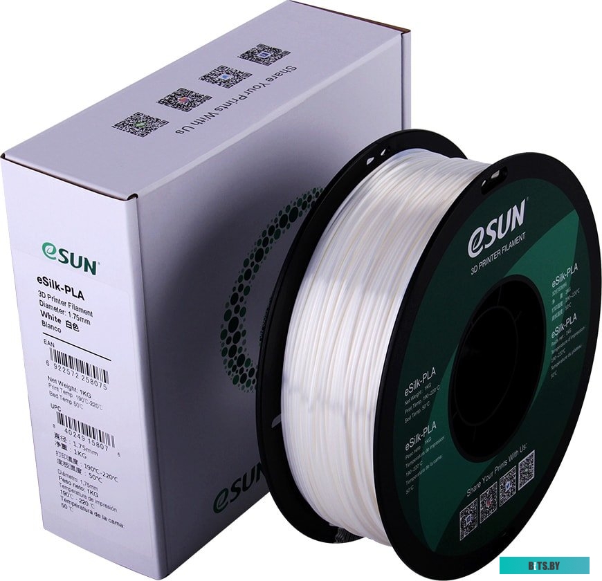 Т0030640 eSUN eSilk PLA 1.75 мм 1000 г (белый)