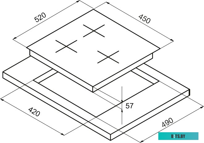 HG 465 CTRN Встраиваемая варочная панель/ Газ,  Calabria, Газовая варочная панель шириной 45см в ретро-дизайне, 3 высокоэффективные конфорки, WOK- све