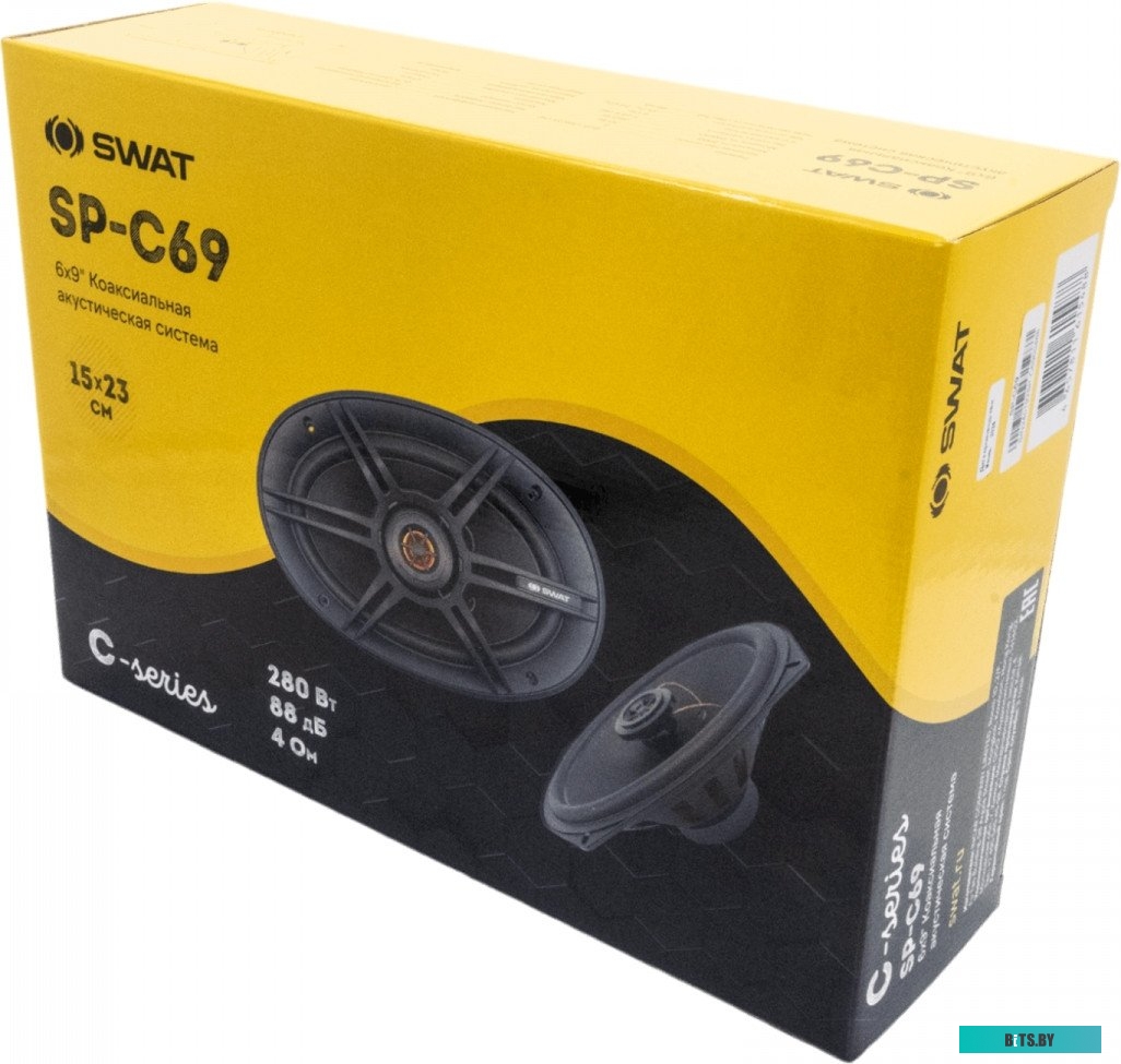 SWAT SP-C69 Колонки автомобильные Swat SP-C69 280Вт 88дБ 4Ом 15x23см (6x9дюйм) (ком.:2кол.) коаксиальные двухполосные