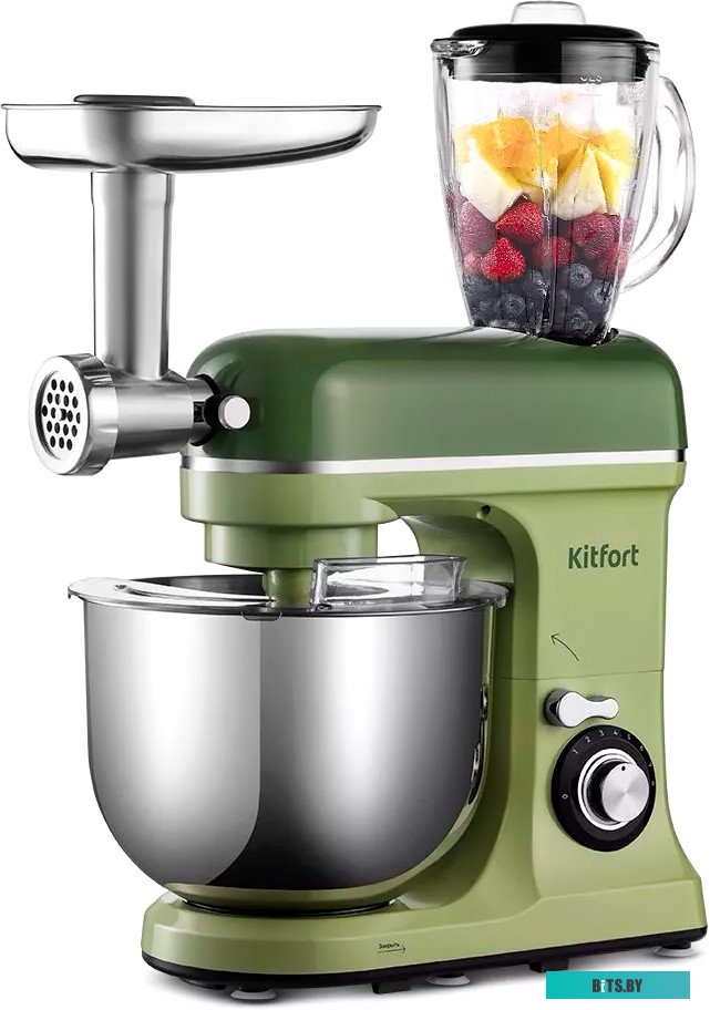КТ-3476 Миксер KitFort КТ-3476, с чашей,  зеленый