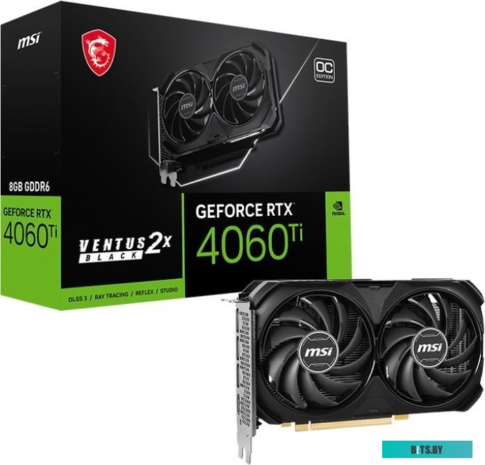 Видеокарта MSI GeForce RTX 4060 Ti Ventus 2X BLACK 8G OC V515-017R