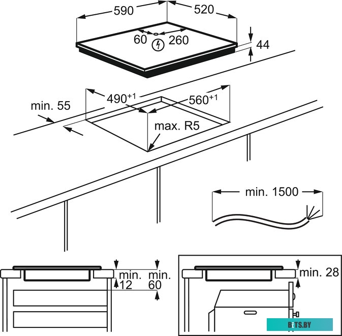 LIR60430BW Индукционная варочная поверхность ELECTROLUX/ Индукция, cтеклокерамика, 4 конфорки, белый цвет