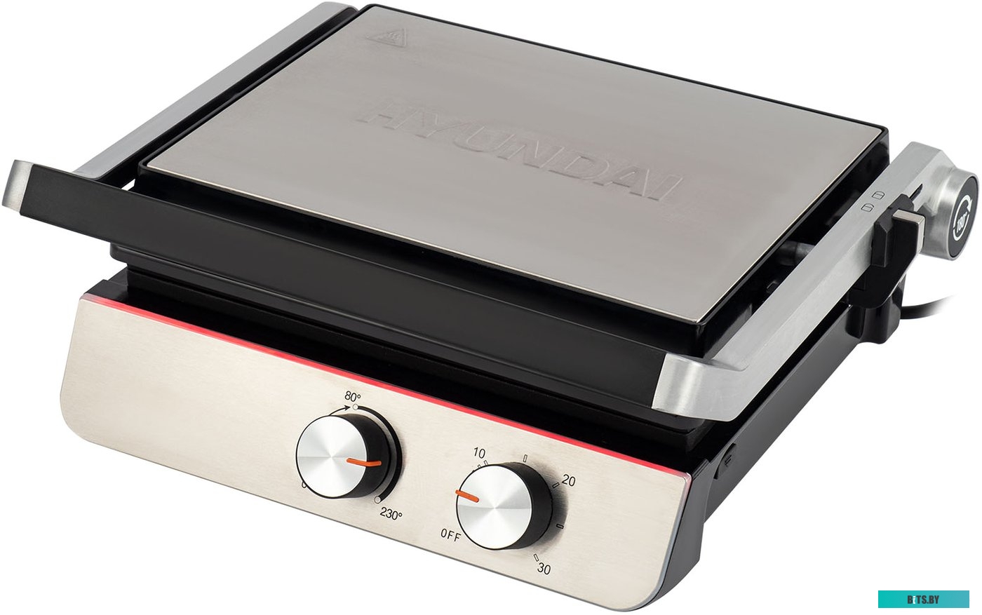 HYG-5047 Электрогриль Hyundai HYG-5047,  серебристый и черный