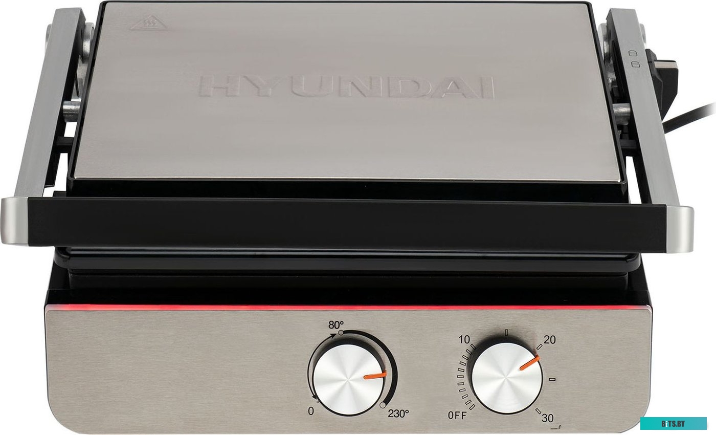 HYG-5047 Электрогриль Hyundai HYG-5047,  серебристый и черный