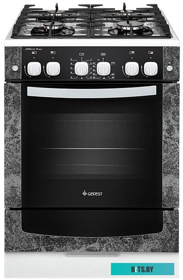 ПГ 6500-02 0113 Газовая плита GEFEST ПГ 6500-02 0113,  газовая духовка,  чугун, черный мрамор