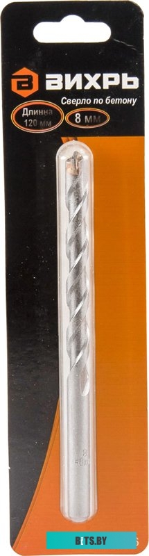 73/10/6/16 Сверло Вихрь 73/10/6/16,  по бетону,  8мм,  цилиндрический,  1шт