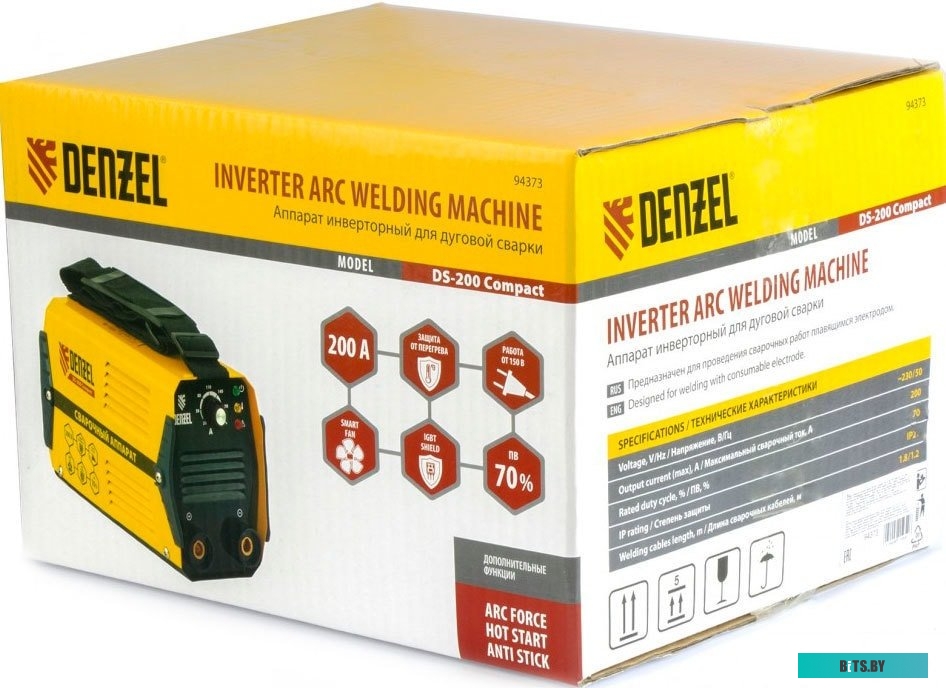 94373 Сварочный аппарат DENZEL DS-200 Compact,  инвертор [94373]