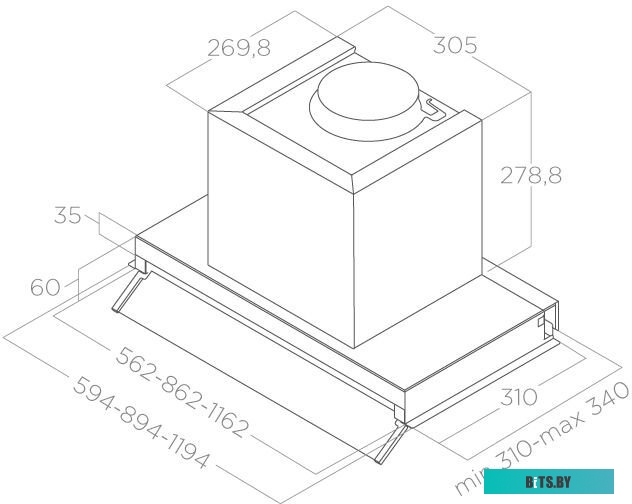 PRF0097839B Встраиваемая вытяжка Elica Boxin IX/A/90, управление поворотные переключатели, нержавеющая сталь [prf0097839b]