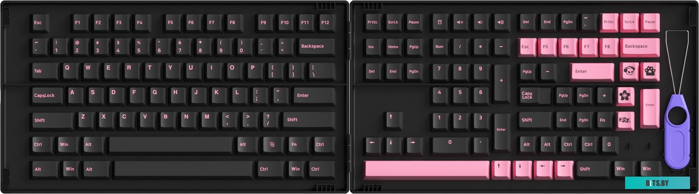 Набор кейкапов Akko Black & Pink Cherry Profile keycaps 229 шт <1561151>