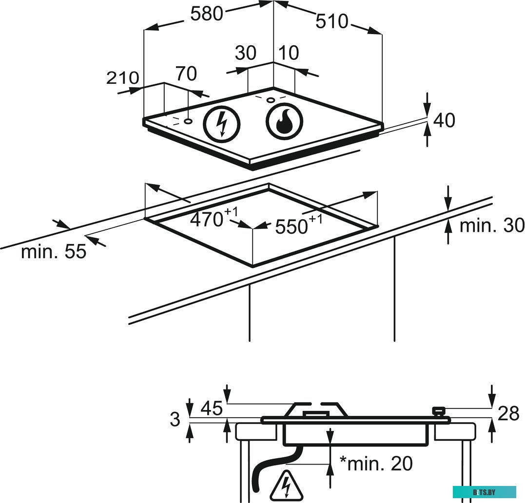 KGG6407K Газовая варочная панель Electrolux KGG6407K,  независимая,  черный