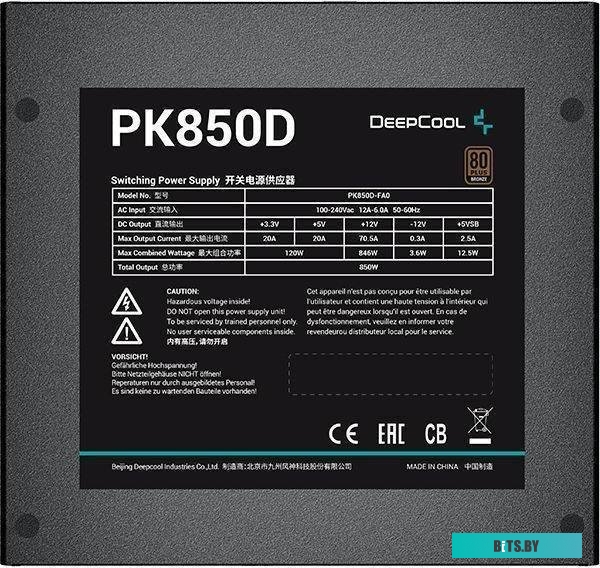 R-PM850D-FA0B-EU Блок питания DeepCool PM850D,  850Вт,  120мм,  черный, retail [r-pm850d-fa0b-eu]