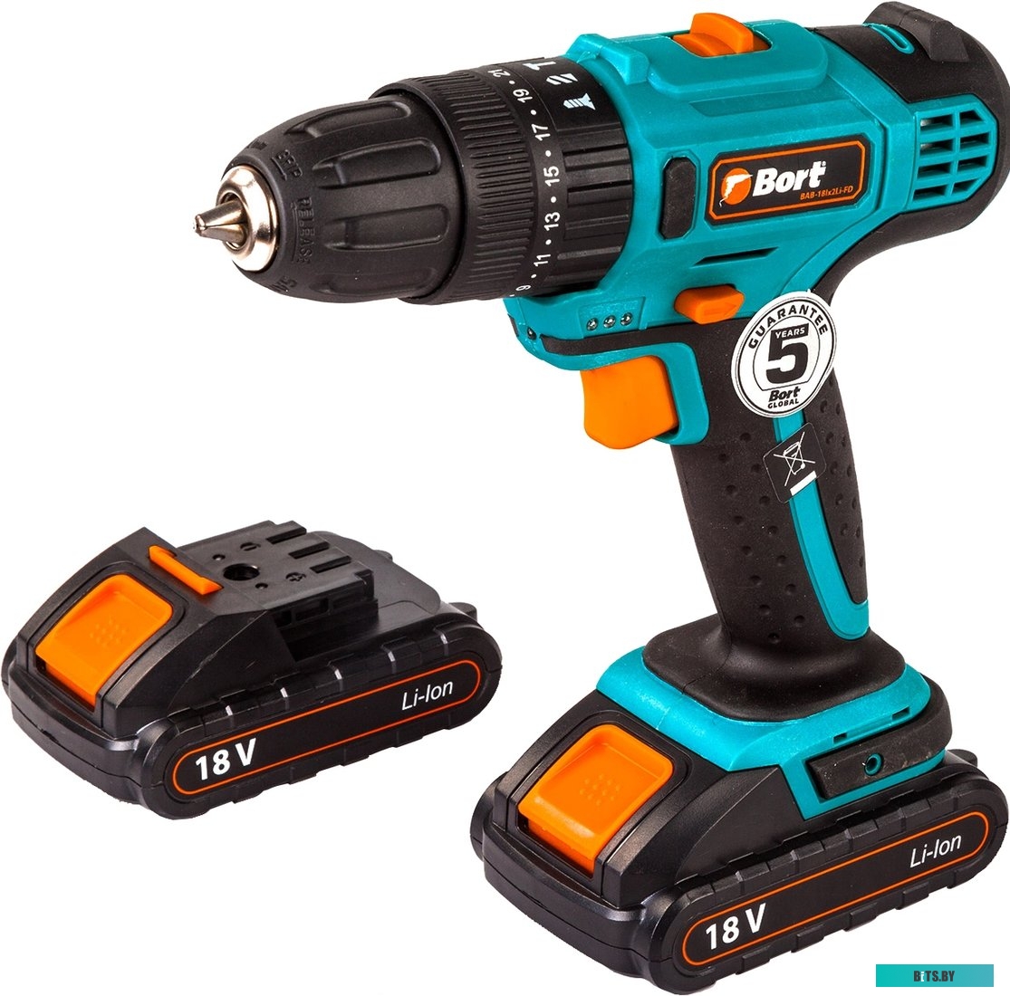 Дрель-шуруповерт Bort BAB-18Ix2Li-FD (с 2-мя АКБ, кейс) <91275998>