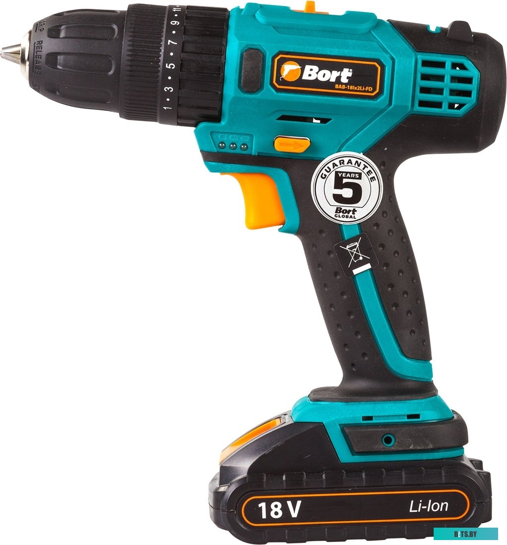 Дрель-шуруповерт Bort BAB-18Ix2Li-FD (с 2-мя АКБ, кейс) <91275998>