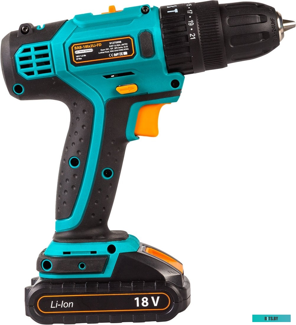 Дрель-шуруповерт Bort BAB-18Ix2Li-FD (с 2-мя АКБ, кейс) <91275998>