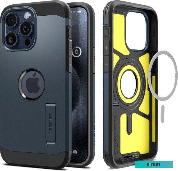 Чехол Spigen Tough Armor (MagFit) ACS06595 для iPhone 15 Pro Max темно-синий