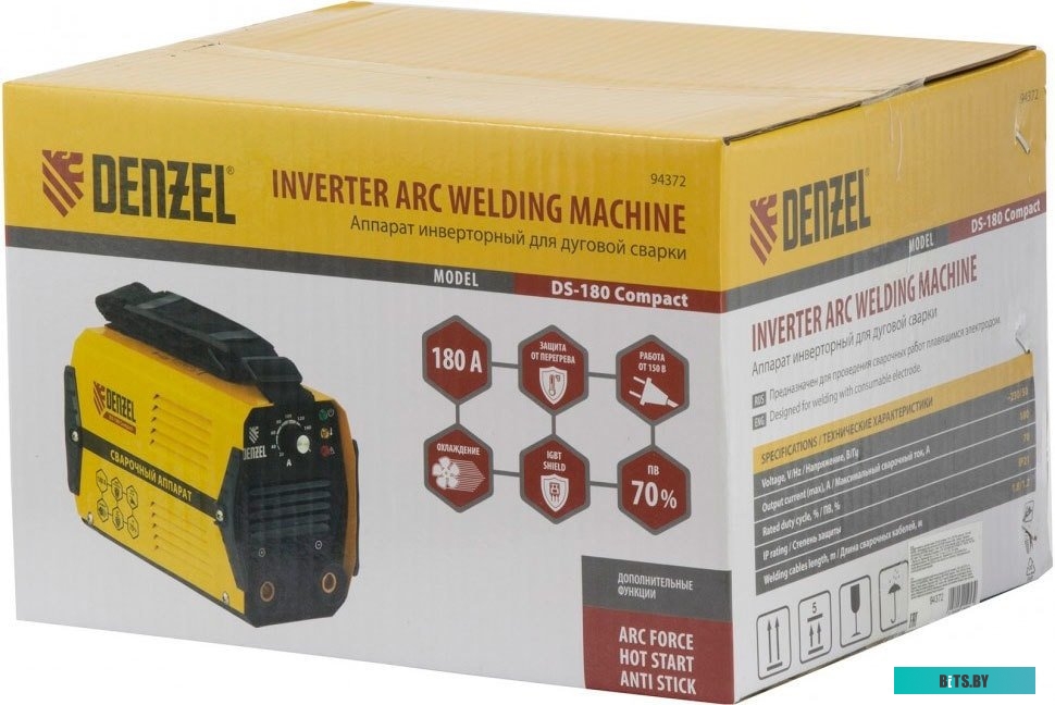 94372 Сварочный аппарат DENZEL DS-180 Compact,  инвертор [94372]