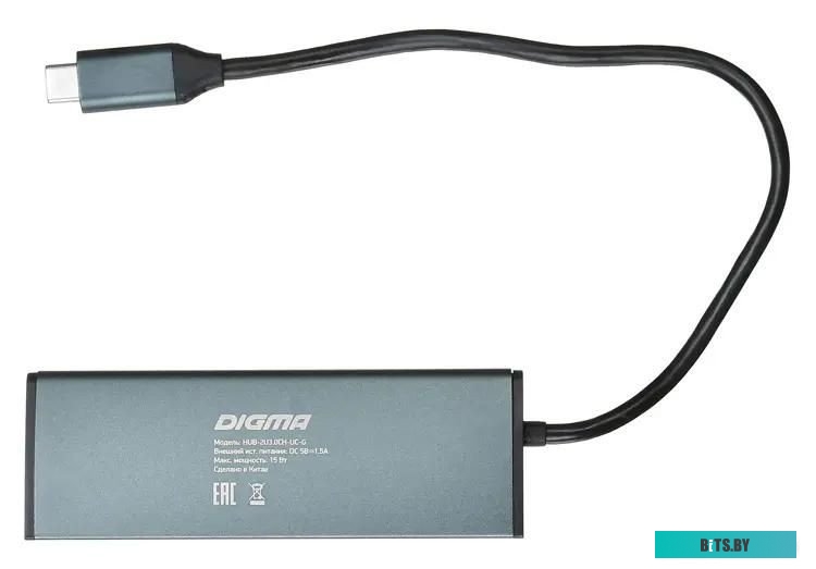 HUB-2U3.0СAU-UC-G Стыковочная станция Digma HUB-2U3.0СAU-UC-G