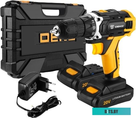 Дрель-шуруповерт Deko DKCD20FU-Li SET 63 063-4175 (с 2-мя АКБ, кейс)