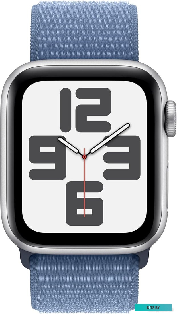 Умные часы Apple Watch SE 2 40 мм (алюминиевый корпус, серебристый/синий шторм, нейлоновый ремешок)