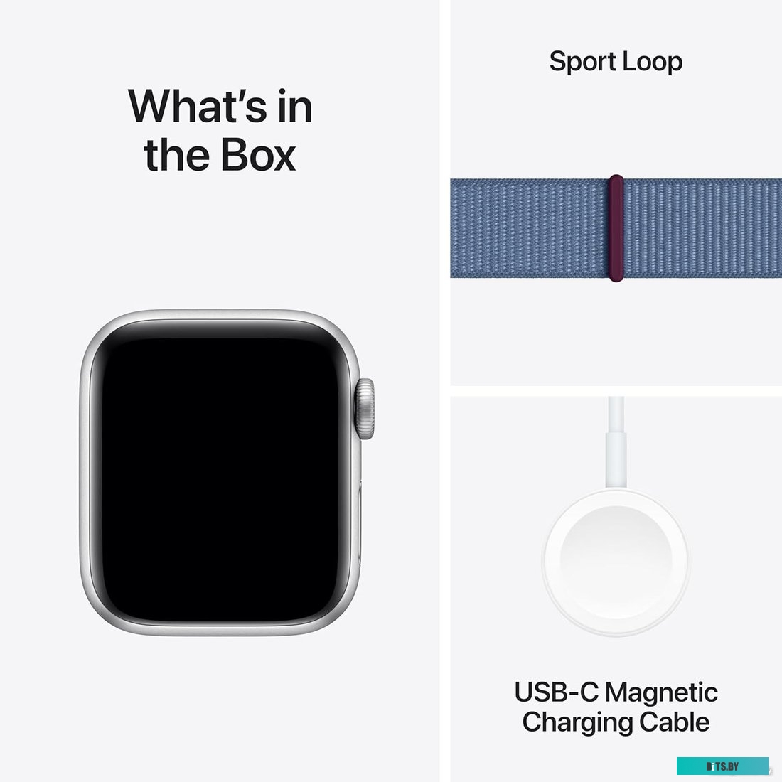 Умные часы Apple Watch SE 2 40 мм (алюминиевый корпус, серебристый/синий шторм, нейлоновый ремешок)