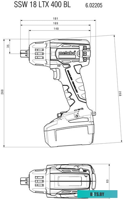 Гайковерт Metabo SSW 18 LTX 400 BL 602205650 (с 2-мя АКБ, кейс)