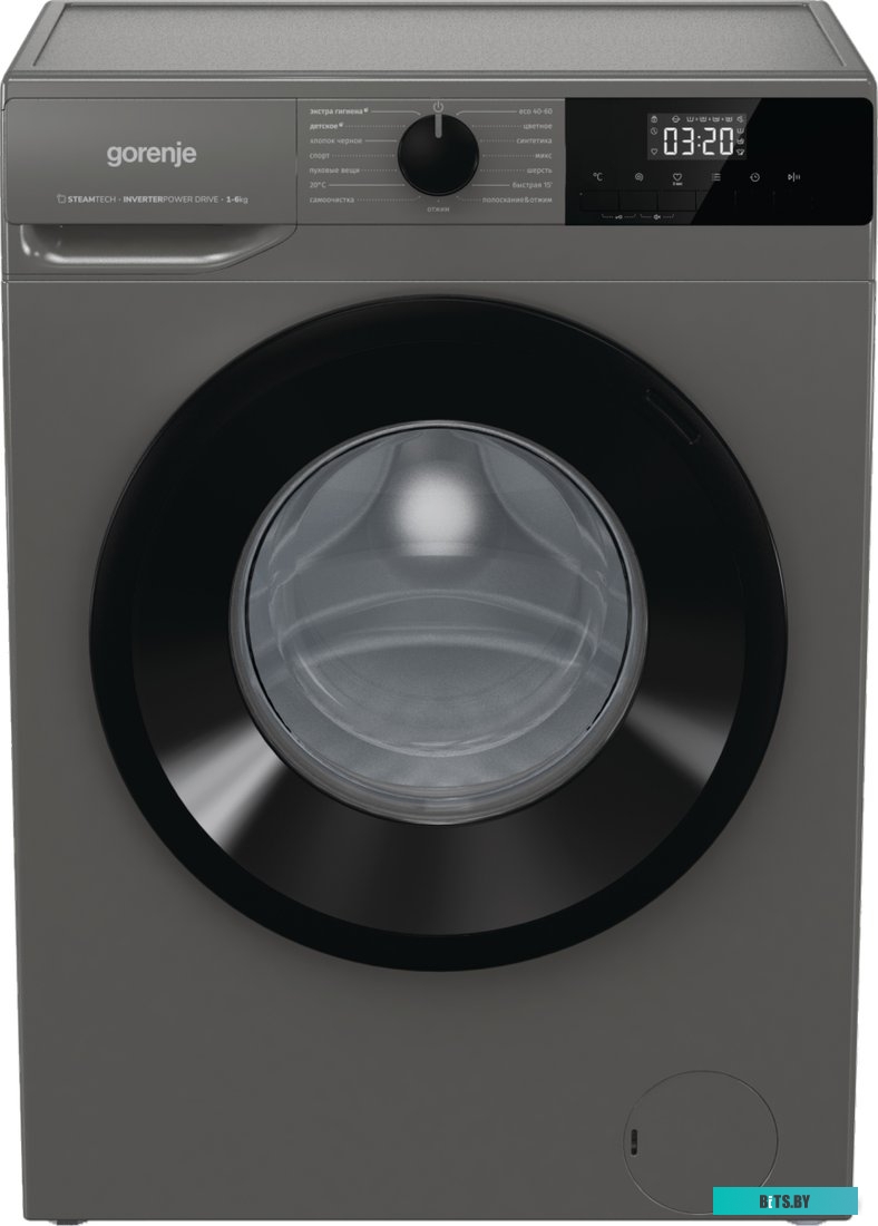 W2NHPI62SCSS Стиральная машина Gorenje W2NHPI62SCSS, с фронтальной загрузкой, с паром, 6кг, 1200об/мин, инверторная