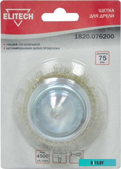 1820.076200 Щетка дисковая Elitech 1820.076200,  по металлу,  75мм,  1шт