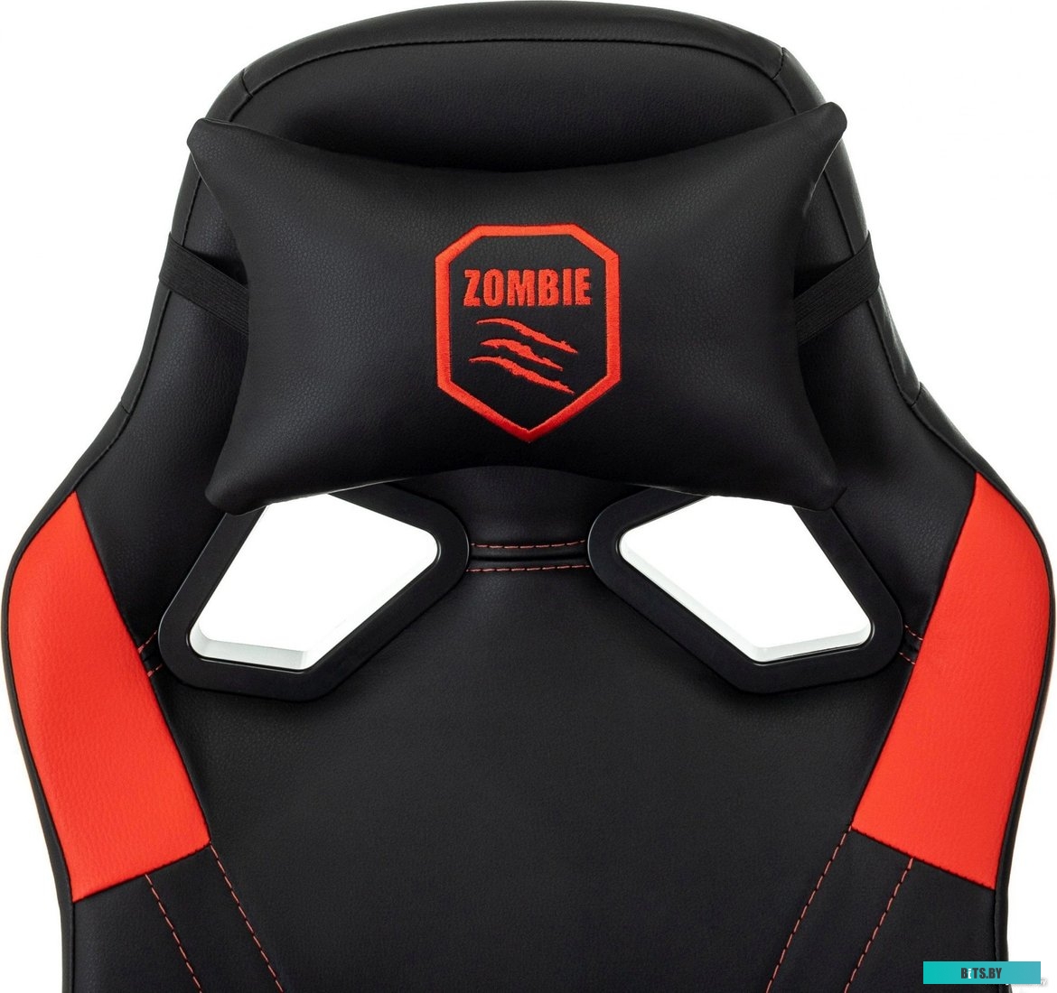 ZOMBIE 50 BR Кресло игровое Zombie 50 черный/красный эко.кожа крестов. пластик пластик черный