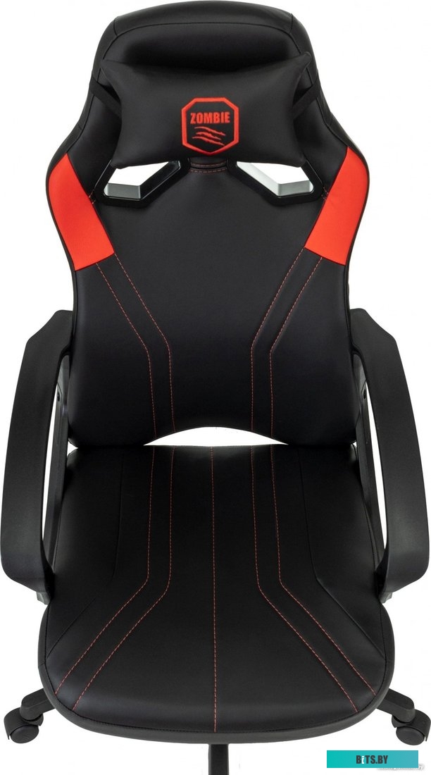 ZOMBIE 50 BR Кресло игровое Zombie 50 черный/красный эко.кожа крестов. пластик пластик черный