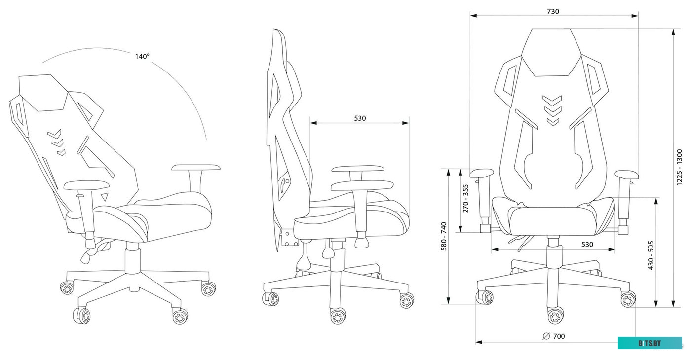 Кресло CACTUS CS-CHR-090BL (черный)