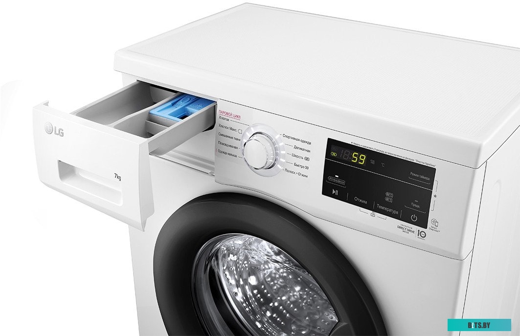 F2J3HS8W Стиральная машина LG F2J3HS8W, с фронтальной загрузкой, с паром, 7кг, 1200об/мин, инверторная