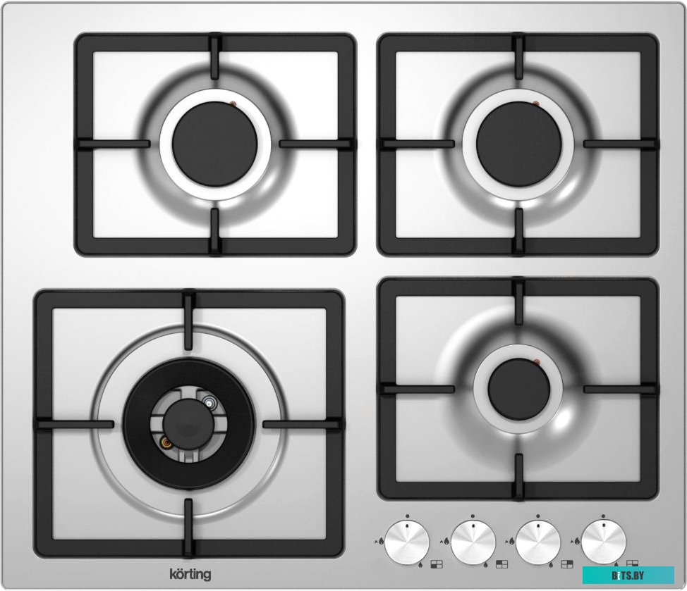 HG 697 CTX Встраиваемая варочная панель/ Газ,  Crystal, 60x51 см, Газовая варочная панель 60 см, 4 высокоэффективные конфорки, WOK- сверхмощная конфор