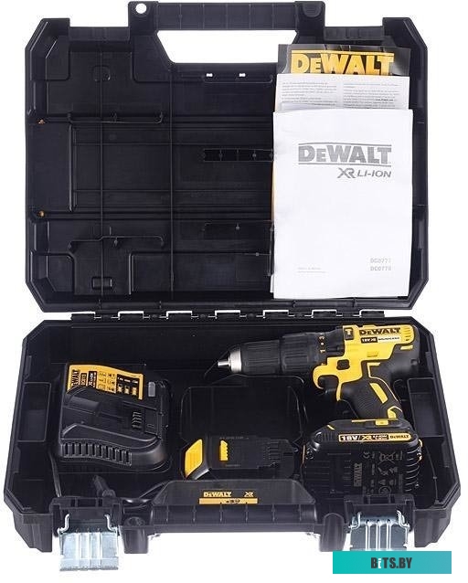 DCD778S2T-QW Ударная дрель-шуруповерт DeWALT DCD778S2T, 1.5Ач,  с двумя аккумуляторами [dcd778s2t-qw]