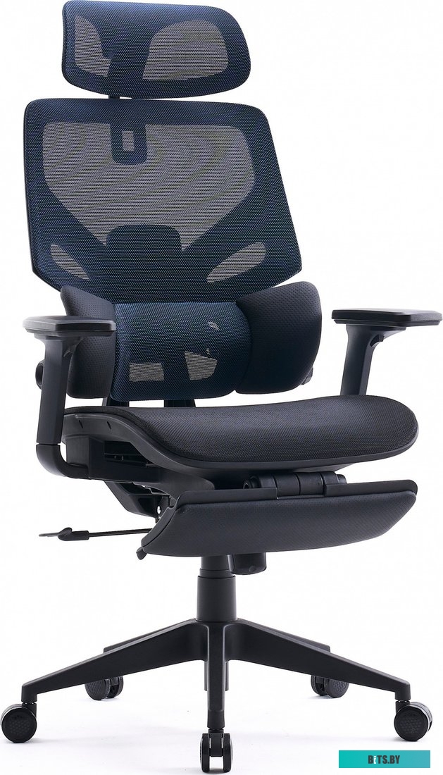 CS-CHR-MC01-BLBK Кресло Cactus CS-CHR-MC01-BLBK синий сиденье черный сетка/ткань с подголов. крестов. пластик подст.для ног